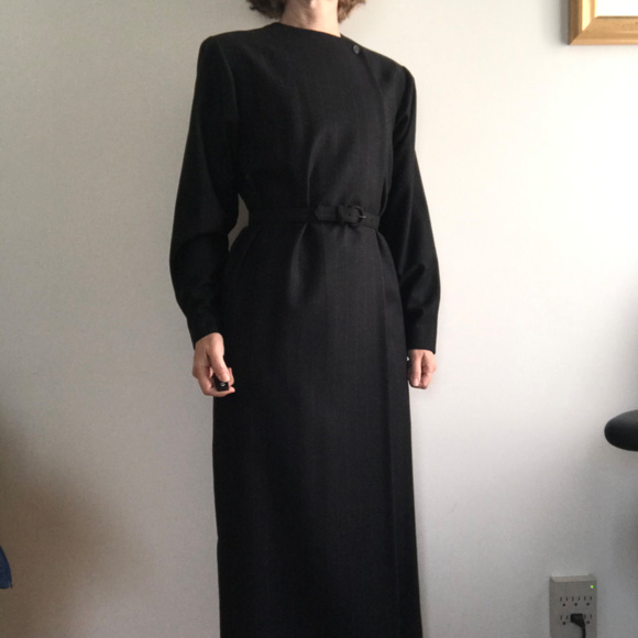 VINTAGE: Ralph Lauren purple label belted wool dress sz 4 - Picture 2 of 8